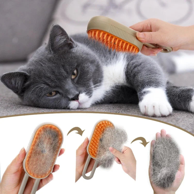 Luxora 3-in-1 Pet Steam Grooming Brush for Cats and Dogs