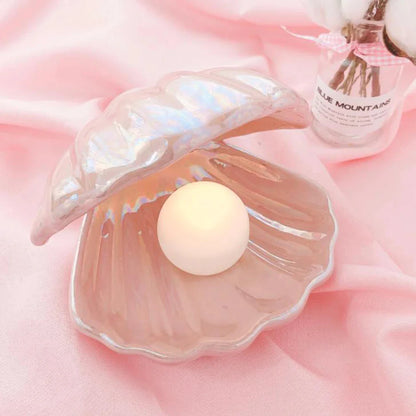 RoyaleGlow Ceramic Shell LED Night Light for Cozy Spaces