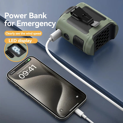 Royaleva 10000mAh Outdoor Portable Waist Fan for Cool Air