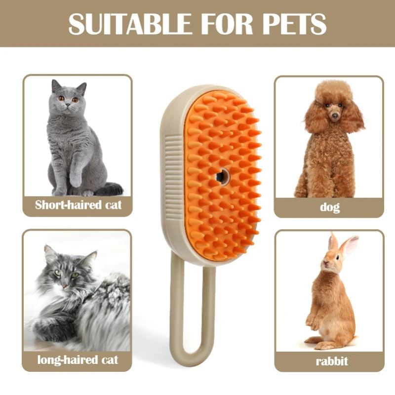 Luxora 3-in-1 Pet Steam Grooming Brush for Cats and Dogs