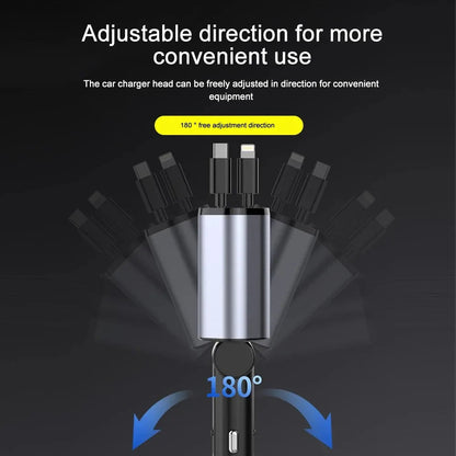 Luxora 120W Retractable Car Charger with Dual USB Ports