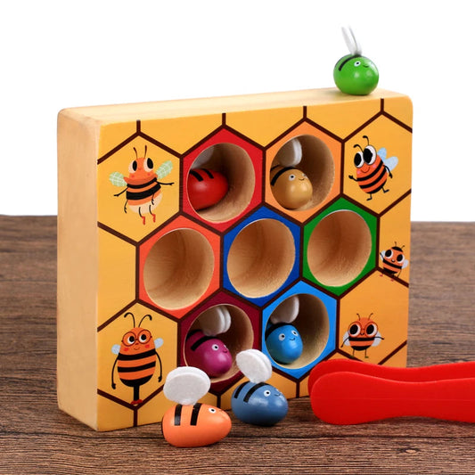 RoyaleGlow Wooden Beehive Montessori Game for Kids