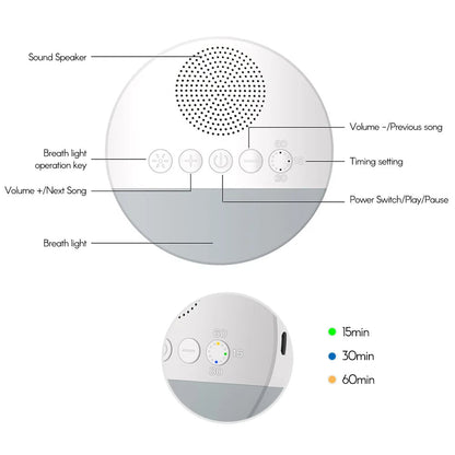 Royaleva Baby White Noise Machine with Night Light