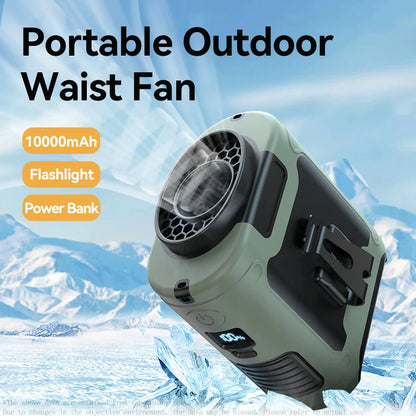 Royaleva 10000mAh Outdoor Portable Waist Fan for Cool Air