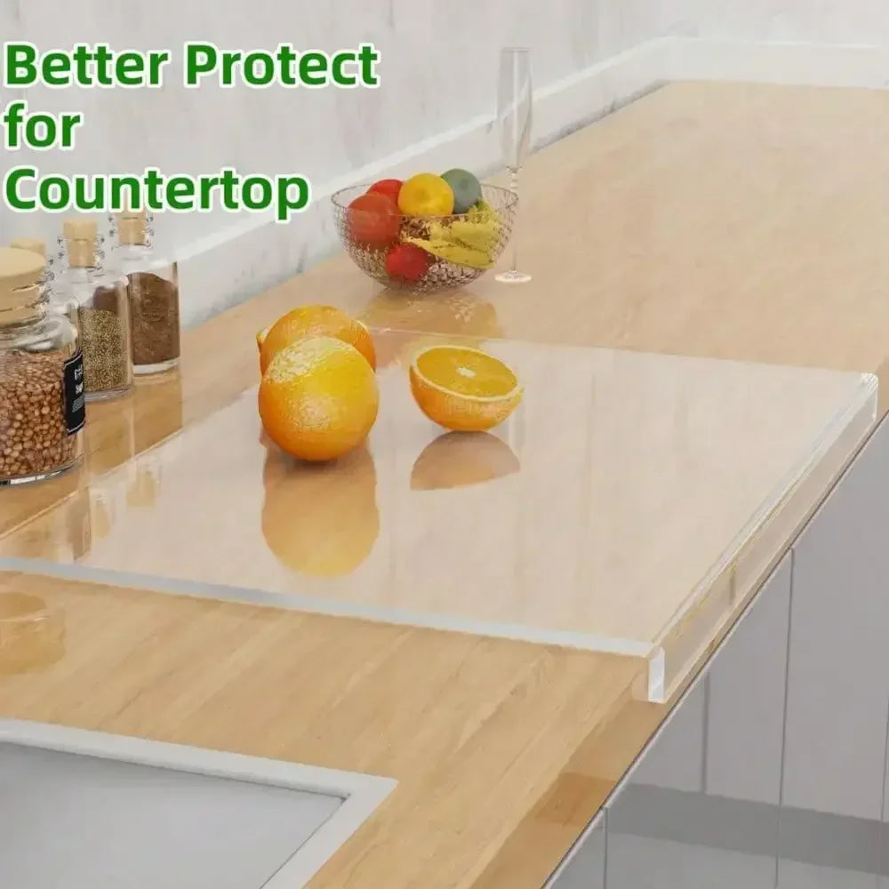 Royaleva Clear Acrylic Cutting Board with Counter Lip