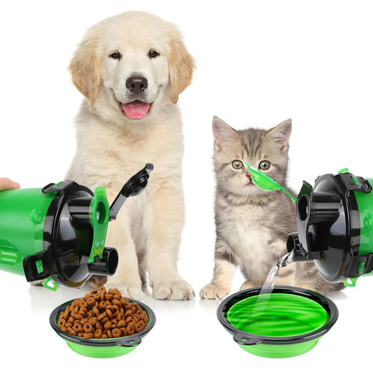 Royaleva 2in1 Collapsible Pet Water Bottle and Feeder