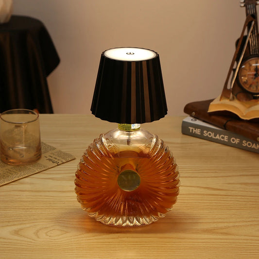 Cordless Table Lamp – Touch-Dimmable, USB-C Rechargeable, Custom Bottle Base, Portable LED Light
