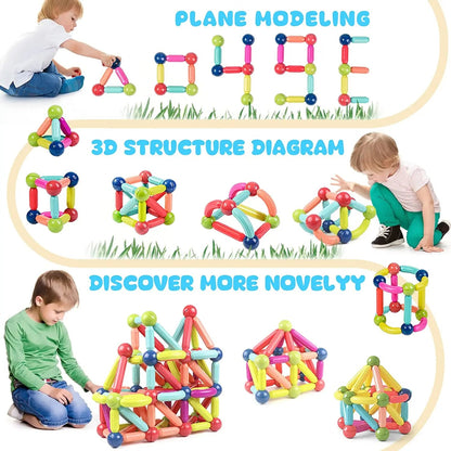 Luxora Magnetic Sticks Building Blocks Montessori Toys