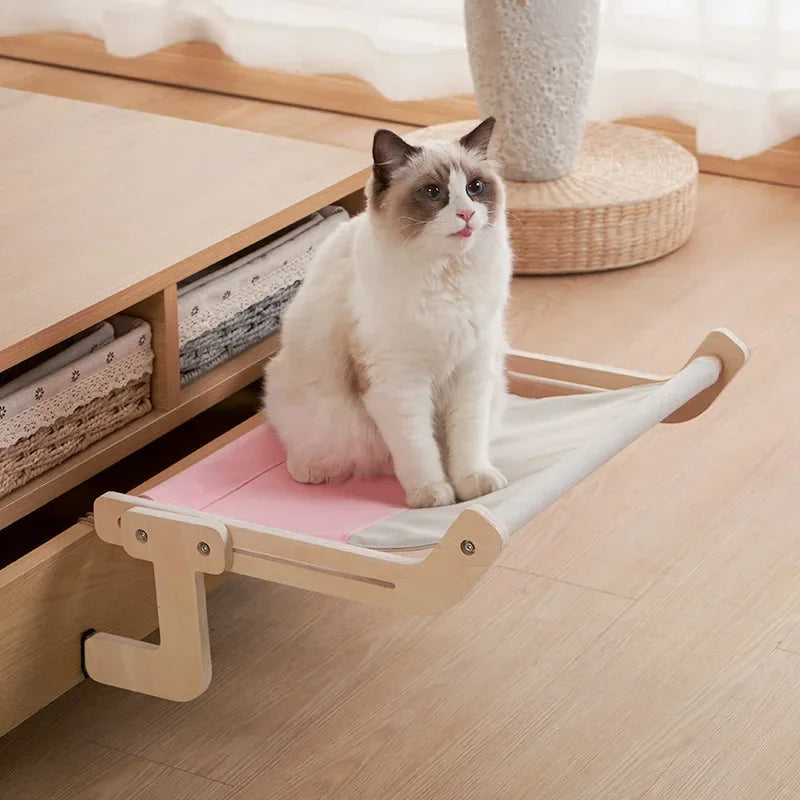 Royaleva Wooden Cat Hammock Bed - Stylish Elevated Lounger