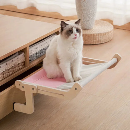 Royaleva Wooden Cat Hammock Bed - Stylish Elevated Lounger