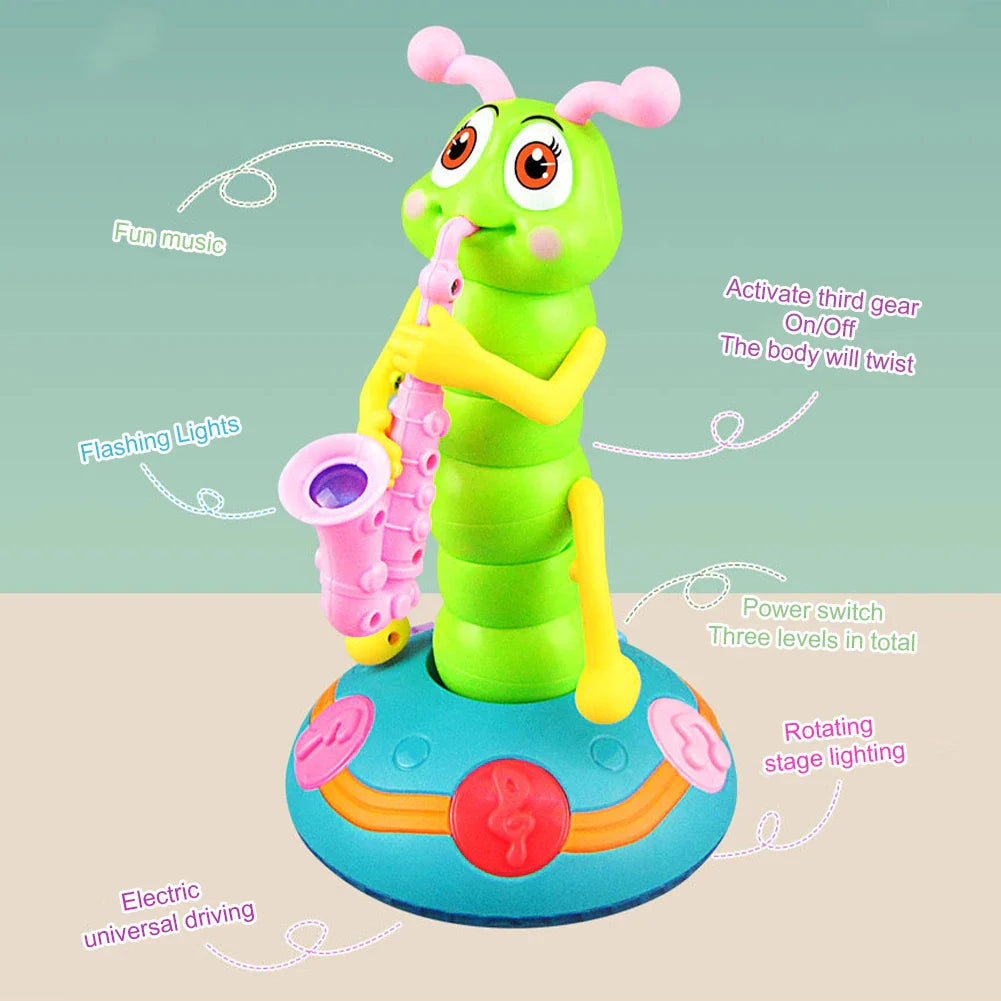 RoyaleGlow Musical Dancing Saxophone Caterpillar Toy