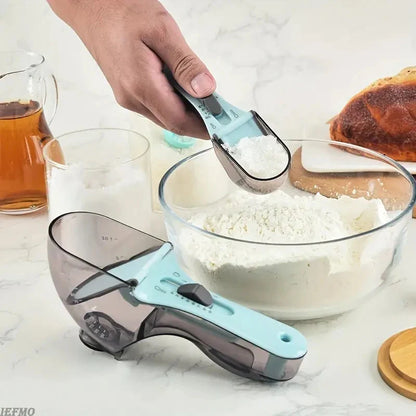 Royaleva 2Pcs Adjustable Measuring Cup And Measuring Spoon
