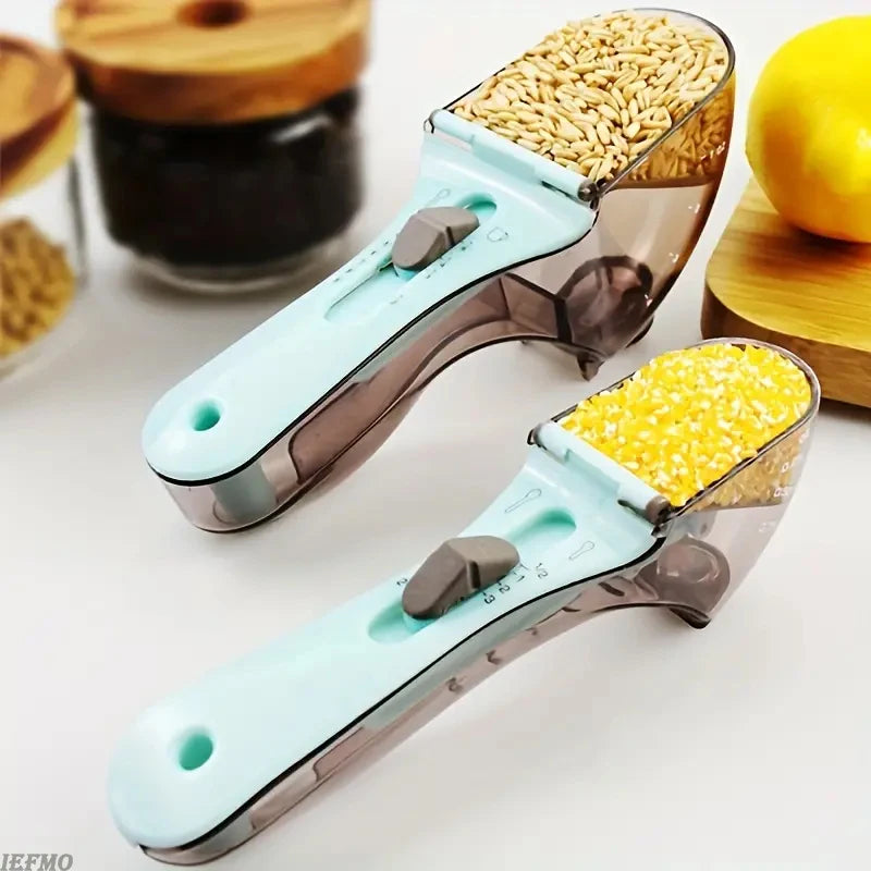 Royaleva 2Pcs Adjustable Measuring Cup And Measuring Spoon