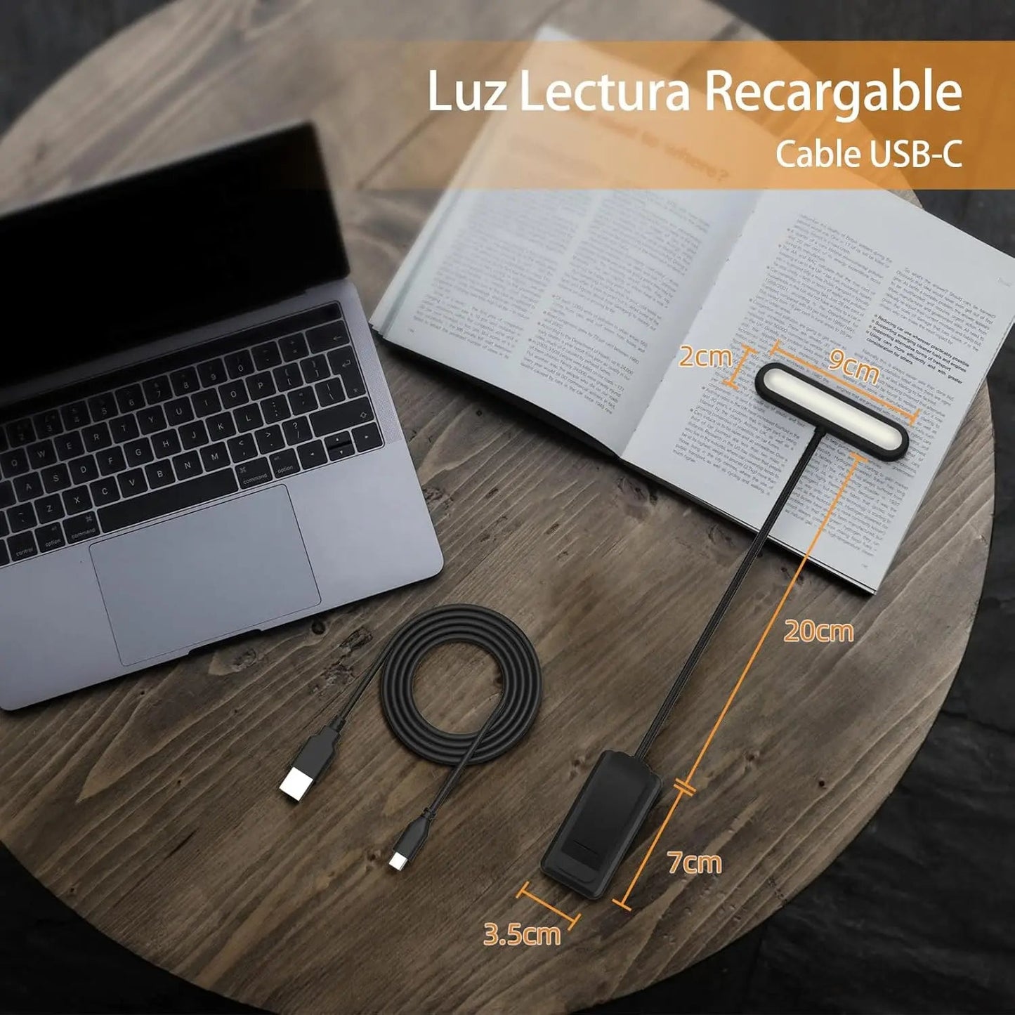 Luxora LED Book Light with Flexible Gooseneck and USB Rechargeable
