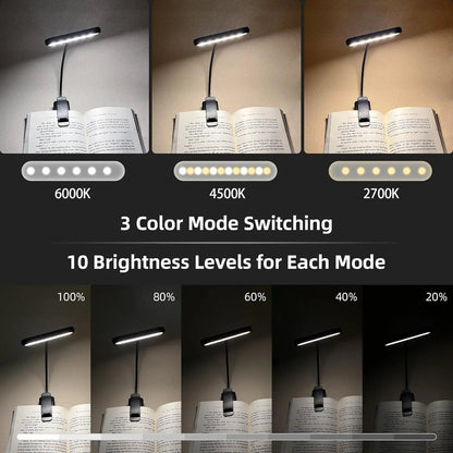 Luxora LED Book Light with Flexible Gooseneck and USB Rechargeable