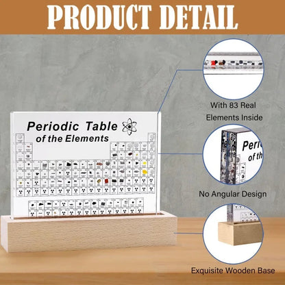 Royaleva Acrylic Periodic Table with Wooden Light Base