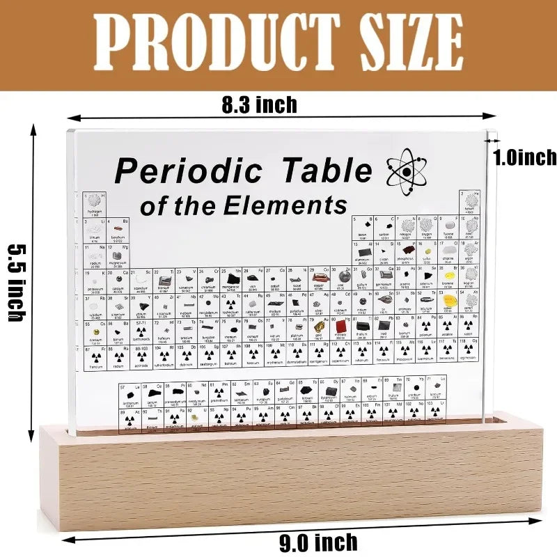 Royaleva Acrylic Periodic Table with Wooden Light Base