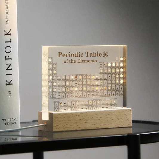 Royaleva Acrylic Periodic Table with Wooden Light Base