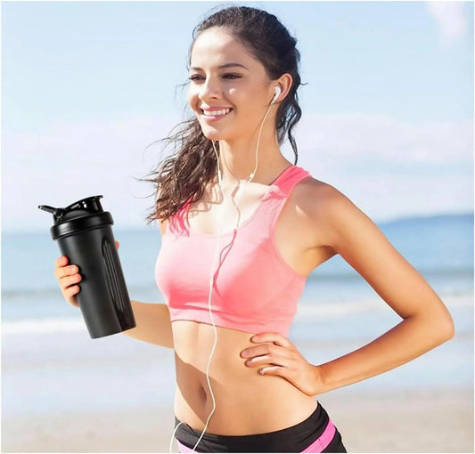 Luxora 600ml Leak-Proof Protein Shaker Bottle with Mixing Ball