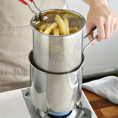 Royaleva 1200ML Deep Fryer Pot with Strainer for Home Use