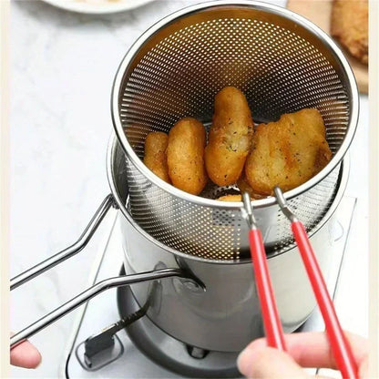 Royaleva 1200ML Deep Fryer Pot with Strainer for Home Use