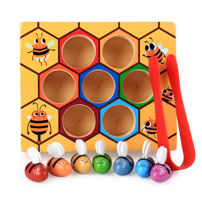 RoyaleGlow Wooden Beehive Montessori Game for Kids