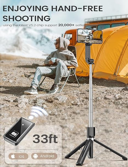 RoyaleGlow 6 In 1 Wireless Bluetooth Selfie Stick With Fill Light