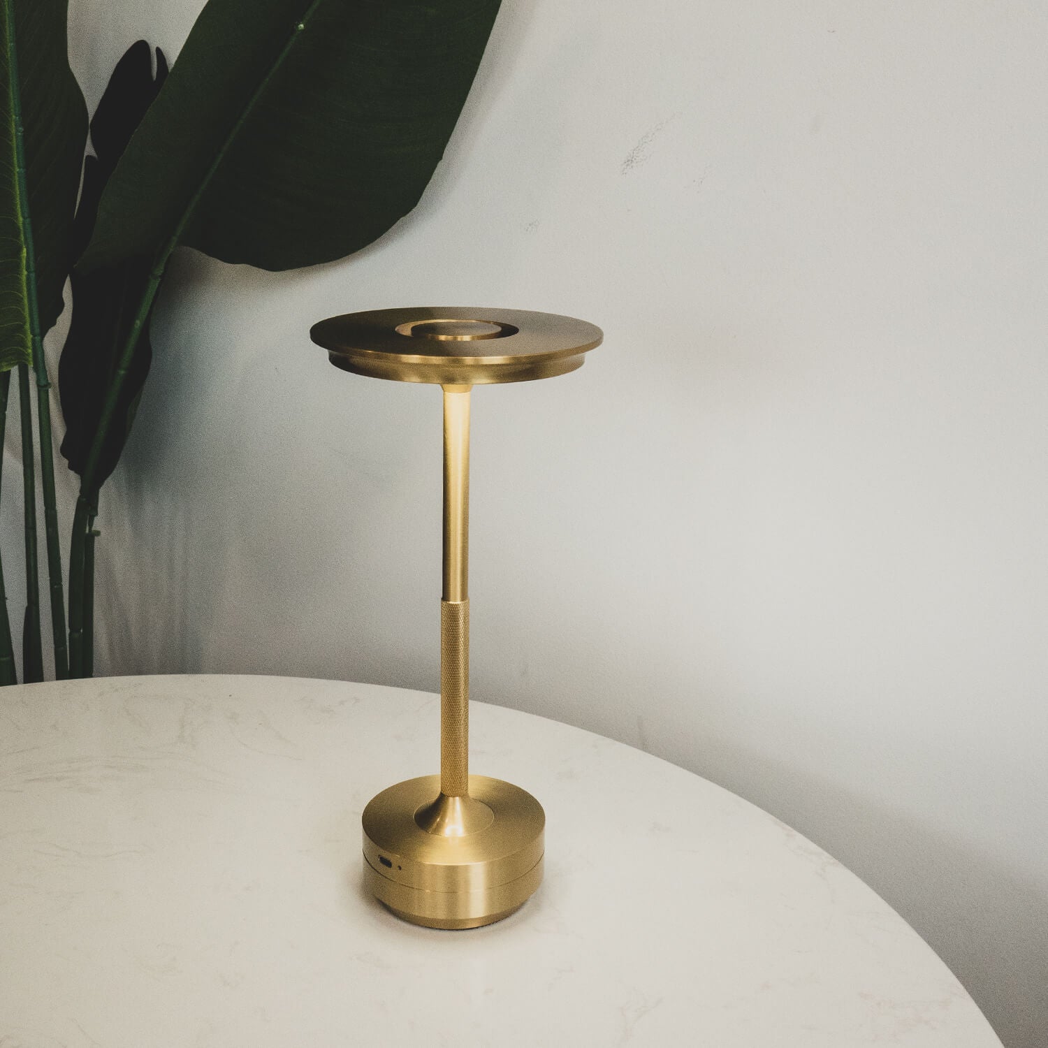 Luxlive Cordless Ambient Table Lamp - Metallic, Waterproof, Adjustable Brightness - Gold