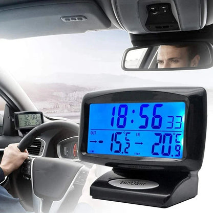 Luxora Car Dashboard Thermometer with Digital Clock Display