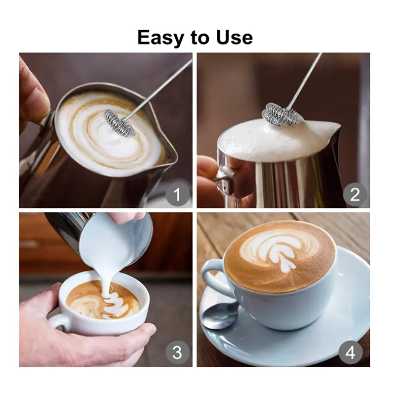 Royallure USB Rechargeable Milk Frother Handheld Coffee Foamer & Drink Mixer