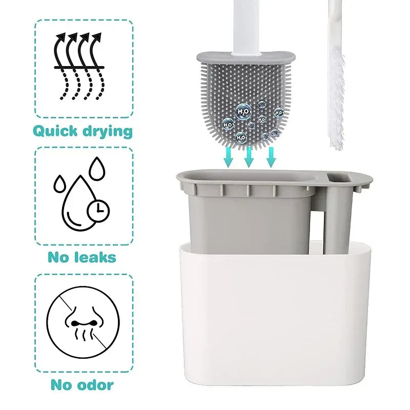 Royaleva Wall-Mounted Toilet Brush & Plunger Set - Modern, Space-Saving Design