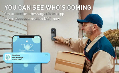 RoyaleGlow Wireless Wi-Fi Video Doorbell with 1080P HD