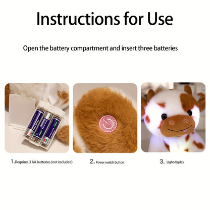 Adorable Glowing Stuffed Animal with Soft Plush Design - Black