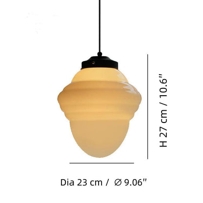 RoyaleGlow Art Deco Frosted Glass Geometric Pendant Light Fixture