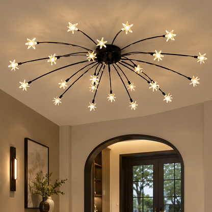 Royelux Modern Starburst Flush Mount Ceiling Light -  Starry Sky Metal Fixture For Bedroom
