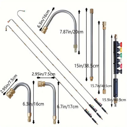Luxora 4000 PSI Telescoping High Pressure Washer Wand Set for Gutter & Roof Drainage & Walls Cleaning