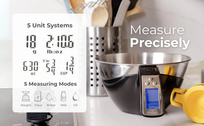 RoyaleGlow Digital Measuring Cup Scale with Removable Bowl