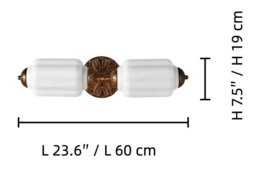 RoyaleGlow Vintage Brass Double Wall Sconce with Glass Shades