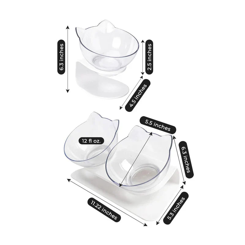 FurLuxe Elevated Anti-Vomiting Orthopedic Cat Bowl for Improved Digestion and Comfort