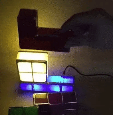 LuxRoyale Tetra Blocks Light Stackable Lighting Set With Interlocking Colorful Blocks