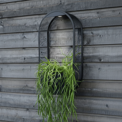 LuxRoyale Solar Powered Wall Pot Light Plant Pot Garden Decor Wireless