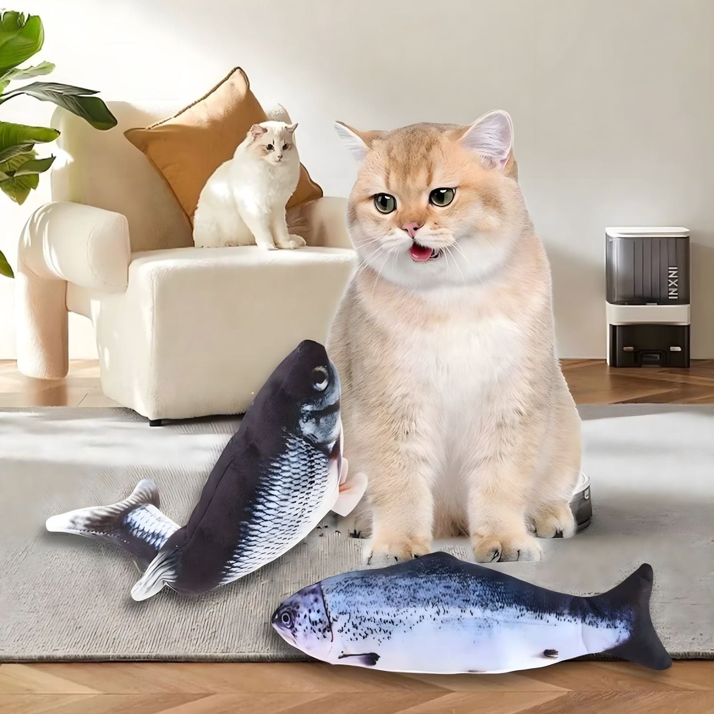 RoyaleGlow USB Floppy Fish Toy for Cats and Dogs