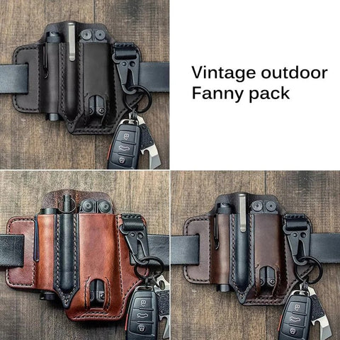 RoyaleGlow Tactical Multi Tool Belt Leather Bag - Durable & Stylish