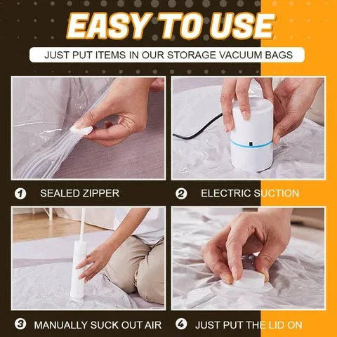 RoyaleGlow Durable Electric Vacuum Compression Bag - 75% More Storage