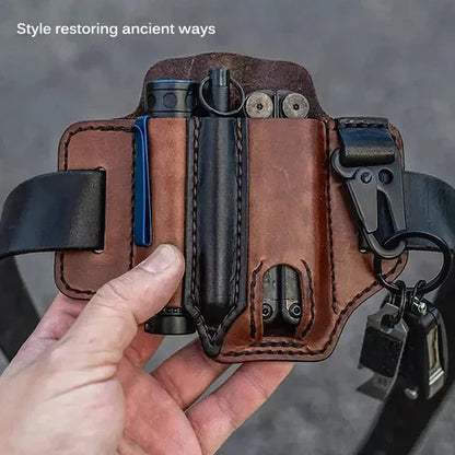 RoyaleGlow Tactical Multi Tool Belt Leather Bag - Durable & Stylish