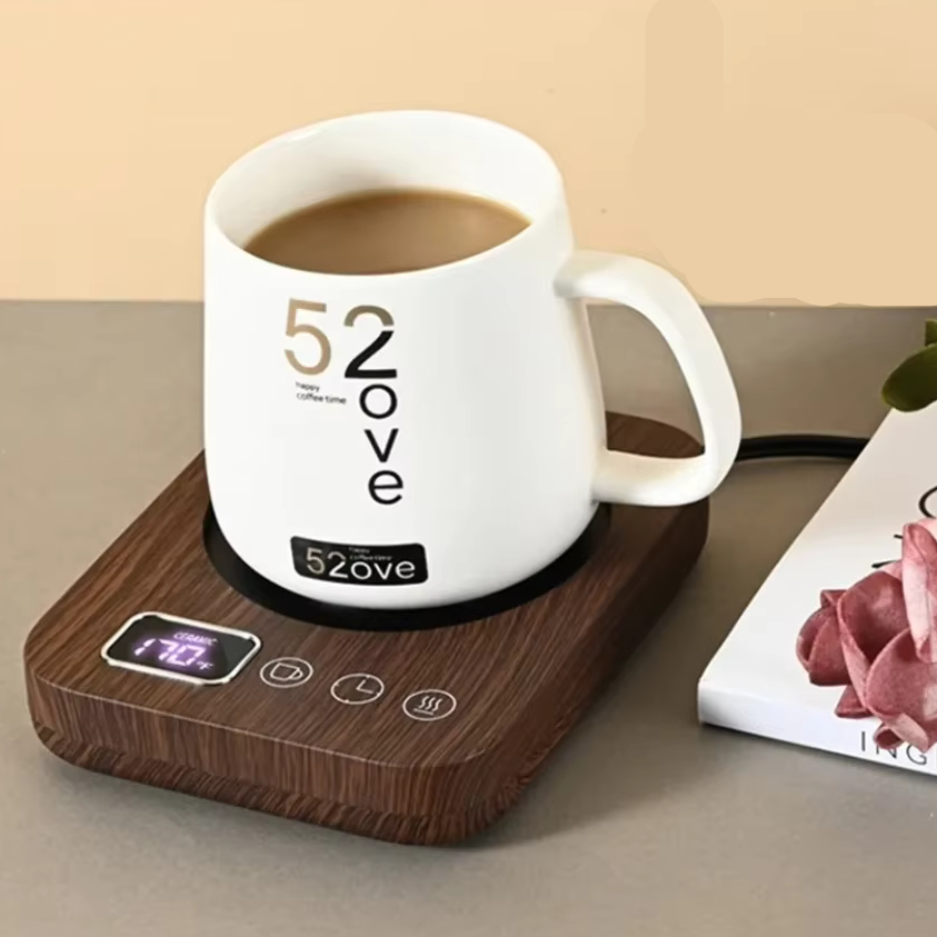 Smart Electric Mug Warmer – 3-Temp Control & Auto Shut-Off for Home & Office