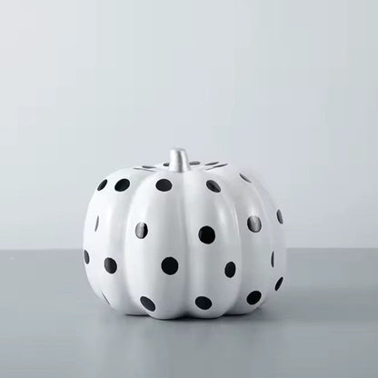 Royelux Black White Pumpkin Resin Ornament Modern Desktop Home Office Decor