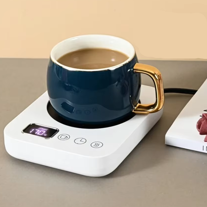 Smart Electric Mug Warmer – 3-Temp Control & Auto Shut-Off for Home & Office