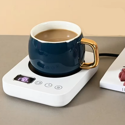 Smart Electric Mug Warmer – 3-Temp Control & Auto Shut-Off for Home & Office