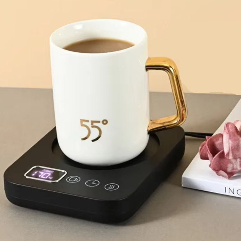 Smart Electric Mug Warmer – 3-Temp Control & Auto Shut-Off for Home & Office